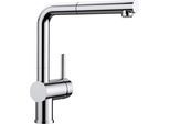 Küchenarmatur BLANCO "LINUS-S", silber (chrom), B:11cm H:28,4cm T:26,6cm, Messing, Armaturen, Niederdruck, mit ausziehbarem Auslauf