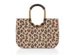 Reisenthel Einkaufskorb Loopshopper L frame leo macchiato, Braun, Schwarz, Kunststoff, Textil, 25 L, bauchig, 46x34.5x25 cm, nachhaltig, Freizeit, Koffer & Taschen, Einkaufskörbe