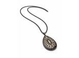 Lange Kette "Wood", Damen, Gr. onesize, Metall, schwarz (grau), COLLEZIONE ALESSANDRO, Basic, Halsketten, mit Ornamenten und Holz