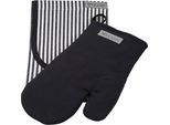 Grillhandschuhe ROSS "Exclusiv", schwarz, 100% Baumwolle, Topflappen, inkl. Latzschürze, 100% Baumwolle