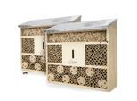 WILDLIFE HOME Wildbienen-Villa mit Metalldach | 2er Set