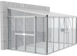 Anlehngewächshaus VITAVIA "Helena 10200", grau (alufarben), B:397cm T:266cm, Gewächshäuser, Anlehngewächshaus, Alu-Profile, 3 mm Sicherheitsglas, Dach 10 mm Hohlkammerplatten