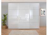 Schwebetürenschrank RAUCH "Kleiderschrank Schrank Garderobe KOLUNA mit hochwertiger Glasfront", weiß (alpinweiß, glas kristallweiß), B:271cm H:210cm T:62cm, Holzwerkstoff, Schränke, Schwebetürenschrank, Breiten 203/271/315/360 cm Höhen 210/229 cm MADE IN GERMANY