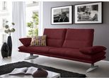 2,5-Sitzer W.SCHILLIG "broadway Designsofa mit hohem Sitzkomfort", rot (burgundy z69), B:236cm H:94cm T:96cm, Longlife Xtra-Leder Z69: Das feinnarbige, gedeckte Softleder Z69 besticht durch seine außergewöhnliche Weichheit im trendigen »Vintage-Look«, Hautstärke 0, 9 - 1, 1 mm, Sofas, 2 5-Sitzer, Sitztiefenverstellung, Kopfteil- & Seitenteilverstellung, Breite 236cm