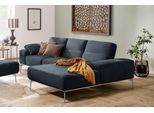 Ecksofa W.SCHILLIG "run, Designsofa mit tollem Sitzkomfort, L-Form", blau (blau z73), B:279cm H:88cm T:178cm, Longlife Xtra-Leder Z73: Naturwalkleder der Luxusklasse aus den erlesensten Rohhäuten. Hautstärke 1, 1 – 1, 3 mm;ROHLEDER Jacquard-Flachgewebe Q2 W60 (63% Polyester, 37% Polyacryl);ROHLEDER Chenille-Flachgewebe Q2 W77 (68% Polyacryl, 32% Polyester);Stoff S37 (100% Polyester), Sofas, Ecksof