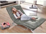 Relaxliege W.SCHILLIG "daily dreams", grau (grau s37), B:95cm H:91cm T:170cm, Stoff S37 (100% Polyester), Sofas, Relaxliege, in Waffelkissen-Optik, wahlweise mit Motor, Freischwingergestell