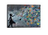 Wandbild REINDERS "Streetart-Schmetterlinge", bunt (farbe bild(er): mehrfarbig), B:140cm H:100cm T:3,1cm, Bilder, Wandbild, Hobbyraum - Inspiriert von Banksy - Mehrfarbig - MDF - 140x100 cm