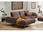 Ecksofa W.SCHILLIG "run, Designsofa mit tollem Sitzkomfort, L-Form", braun (chocolate w82), B:279cm H:88cm T:178cm, Longlife Xtra-Leder Z73: Naturwalkleder der Luxusklasse aus den erlesensten Rohhäuten. Hautstärke 1, 1 – 1, 3 mm;ROHLEDER Jacquard-Flachgewebe Q2 W60 (63% Polyester, 37% Polyacryl);ROHLEDER Chenille-Flachgewebe Q2 W77 (68% Polyacryl, 32% Polyester);Stoff S37 (100% Polyester), Sofas,