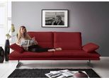 2,5-Sitzer W.SCHILLIG "broadway Designsofa mit hohem Sitzkomfort", rot (ruby rot z59), B:236cm H:94cm T:96cm, Longlife Xtra-Leder Z59: Glattleder mit modischer Prägung. Hautstärke 0, 9 - 1, 1 mm, Sofas, 2 5-Sitzer, Sitztiefenverstellung, Kopfteil- & Seitenteilverstellung, Breite 236cm