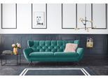 3-Sitzer 3C CANDY "Beatrice, extravagantes Megasofa, bequem, Küchensofa, Breite 225cm", grün (dunkelgrün), B:225cm H:94cm T:95cm, Samt-Optik (100% Polyester), Sofas, 3-Sitzer, mit Rückensteppung im Rautenmuster, Samt Optik, auch in Fellimitat