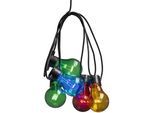 KONSTSMIDE LED-Lichterkette "Party-Lichterkette aussen", schwarz, Dioden 10 Stk., Gesamtlänge 14,5m, Lichterketten, bunt, 10 bunte Birnen / 80 warm weiße Dioden, LED-Lichterkette