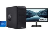 CAPTIVA Business-PC-Komplettsystem "Power-Starter I98-573 TFT Bundle", Energieeffizienz: E, schwarz, Microsoft Windows 11 Home (64 Bit), 8 GB RAM 500 GB SSD, Computer_Komplettsysteme, Business-PC-Komplettsystem