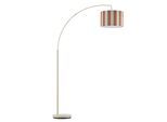 OTTO HOME Stehlampe "Stellan", beige (braun, beige), 1, Ø 36cm H: 180cm, 1 Stk., Leuchten, Bogenlampe Textilschirm Stoff Ø 36cm, E27, Fußschalter, Bogenleuchte, Stehlampe