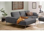 Ecksofa W.SCHILLIG "run, Designsofa mit tollem Sitzkomfort, L-Form", grau (grau w82), B:279cm H:88cm T:178cm, Longlife Xtra-Leder Z73: Naturwalkleder der Luxusklasse aus den erlesensten Rohhäuten. Hautstärke 1, 1 – 1, 3 mm;ROHLEDER Jacquard-Flachgewebe Q2 W60 (63% Polyester, 37% Polyacryl);ROHLEDER Chenille-Flachgewebe Q2 W77 (68% Polyacryl, 32% Polyester);Stoff S37 (100% Polyester), Sofas, Ecksof