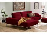 Ecksofa W.SCHILLIG "run, Designsofa mit tollem Sitzkomfort, L-Form", rot (merlot w82), B:279cm H:88cm T:178cm, Longlife Xtra-Leder Z73: Naturwalkleder der Luxusklasse aus den erlesensten Rohhäuten. Hautstärke 1, 1 – 1, 3 mm;ROHLEDER Jacquard-Flachgewebe Q2 W60 (63% Polyester, 37% Polyacryl);ROHLEDER Chenille-Flachgewebe Q2 W77 (68% Polyacryl, 32% Polyester);Stoff S37 (100% Polyester), Sofas, Eckso