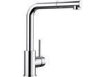 Küchenarmatur BLANCO "MILA-S", grau (chrom), B:25cm H:30cm T:11cm, Messing, Armaturen, mit Ausziehbrause