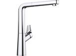 Küchenarmatur BLANCO "AVONA-S", grau (chrom), B:10,1cm H:27,5cm T:23,5cm, Messing, Armaturen, Hochdruck, mit ausziehbarem Auslauf