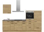 Küchenzeile NOBILIA "Structura I", NEU: individuell anpassbar mit gratis Profi-Beratung", braun (küche: braun, korpus: eiche sierra nachbildung, arbeitsplatte: beton schiefergrau nachbildung), B:300,3cm H:216,6cm T:60cm, Komplettküchen-Sets, Küchenzeile, vormontiert, Breite 300 cm, Ausrichtung wählbar, wahlw. mit E-Geräten