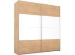 Schwebetürenschrank RAUCH "Quadra Kleiderschrank Schrank Gaderobe", weiß (struktureichefarben hell, weiß), B:226cm H:230cm T:62cm, Holzwerkstoff, Schränke, Schwebetürenschrank, mit Möglichkeit zur individuellen Frontgestaltung, leichtgängige Türen