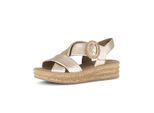 Plateausandaletten GABOR "Plateau Sandale", Damen, Gr. 37,5, gold, Schuhe
