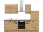 Küchenzeile NOBILIA "Structura I", NEU: individuell anpassbar mit gratis Profi-Beratung", braun (küche: braun, korpus: eiche sierra nachbildung, arbeitsplatte: beton schiefergrau nachbildung), B:270,3cm H:216,6cm T:60cm, Komplettküchen-Sets, Küchenzeile, vormontiert, Breite 270 cm, Ausrichtung wählbar, wahlw. mit E-Geräten