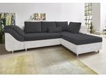 Ecksofa COLLECTION AB "Sally L-Form, B: 256 cm", grau (silbergrau, anthrazit), B:256cm H:87cm T:165cm, Microfaser PRIMABELLE (100% Polyester) / Struktur (80% Polyester, 20% Acryl);Struktur (80% Polyester, 20% Acryl);Kunstleder SOFTLUX / Struktur (80% Polyester, 20% Acryl);Microfaser PRIMABELLE (100% Polyester) / Cord (100% Polyester), Sofas, Ecksofa, 1 Zierkissen, optional Bettfunktion & Bettkaste