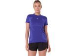 Laufshirt ASICS "ROAD SEAMLESS SS TOP", Damen, Gr. L, cobalt burst, eggplant, Obermaterial: 65% Polyamid, 35% Polyester, Shirts Laufshirt, nahtlose Strickkonstruktion, mit kurzen Ärmeln, mit Daumenlöchern