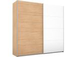 Schwebetürenschrank RAUCH "Quadra Kleiderschrank Schrank Gaderobe", weiß (struktureichefarben hell, weiß), B:226cm H:210cm T:62cm, Holzwerkstoff, Schränke, Schwebetürenschrank, mit Möglichkeit zur individuellen Frontgestaltung, leichtgängige Türen