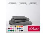 Handtuch Set S.OLIVER "s.Oliver, Premium Qualität, 600 gr/m²", grau, 3 Stk., Walkfrottier, Walkfrottier, Obermaterial: 100% Baumwolle, Handtuch-Sets, 1 Gästetuch 30x50 cm, 1 Handtuch 50x100 cm, 1 Duschtuch 70x140 cm