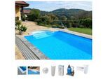 Schwimmbecken KWAD "STYROPORSTEIN POOL ALL INCLUSIVE, BxLxH: 400x800x150 cm", weiß, B:400cm H:150cm L:800cm, Schwimmbecken, mit Römertreppe, inkl. Beckenrandsteine & Poolbeleuchtung