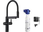Küchenarmatur BLANCO "drink.filter EVOL-S Pro", schwarz (schwarz matt), B:25cm H:16cm T:45cm, Messing, Armaturen, Filterwasser-Armatur