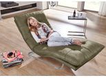 Relaxliege W.SCHILLIG "daily dreams", grün (camouflage z69), B:75cm H:91cm T:170cm, Longlife Xtra-Leder Z69: Das feinnarbige, gedeckte Softleder Z69 besticht durch seine außergewöhnliche Weichheit im trendigen »Vintage-Look«, Hautstärke 0, 9 - 1, 1 mm, Sofas, in Waffelkissen-Optik, wahlweise mit Motor, Freischwingergestell