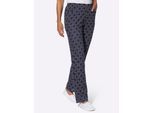 Schlupfhose CLASSIC BASICS, Damen, Gr. 24, Kurzgrößen, blau (marine, weiß, bedruckt), 100% Viskose, bedruckt, gemustert, Hosen Schlupfhose