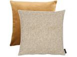 Dekokissen APELT "Alessio" Gr. 2, beige (natur, gemustert), B:46cm L:46cm, Bezug: 80% Polyester, 20% Viskose, Dekokissen_Sitzkissen_Kissenhüllen, Wendekissenhülle ohne Füllung, 1 Stück