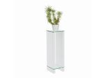 Carryhome Blumentisch, Klar, Weiß, Holzwerkstoff, quadratisch,quadratisch, 25x80x25 cm, Wohnzimmer, Wohnzimmertische, Blumenständer