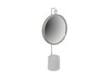 Kayoom , Silberfarben, Weiß , Metall, Glas , rund , 30x65x13 cm , Badezimmer, Badezimmerspiegel, Schminkspiegel
