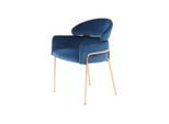 Kayoom , Blau, Goldfarben , Holz, Metall, Kunststoff, Textil , Eukalyptusholz , 58x79x57 cm , abwischbar ,