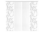 Möbelix , Weiß, Grau Hochglanz , Textil , Graphik , 60x260 cm , Oeko-Tex® Standard 100 , mit Beschwerungsstab, mit Flauschband, Öffnung für Beschwerungsstab, mit Paneelwagen ,