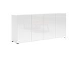 Sideboard Mister, Weiß Hochglanz, Kunststoff, 2 Fächer, 180x79x38 cm, Typenauswahl, Beimöbel erhältlich, stehend, Wohnzimmer, Kommoden & Sideboards, Sideboards