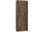 Drehtürenschrank, Dunkelbraun, Graubraun, Holzwerkstoff, 5 Fächer, 73.7x197.5x34.8 cm, Typenauswahl, Beimöbel erhältlich, Schlafzimmer, Kleiderschränke, Drehtürenschränke