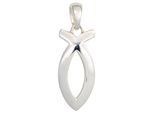 Kettenanhänger JOBO "Anhänger Ichthys 17,7 mm", silber (silber 925), Schmuckanhänger, Damen, Silber 925 (Sterlingsilber), Kettenanhänger, 925 Silber rhodiniert