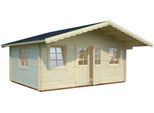 Gartenhaus PALMAKO "Helena", beige (naturbelassen), Fußboden im Gartenhaus, ohne Dacheindeckung, Massivholz, Gartenhäuser, Gartenhaus, 18,6 qm