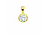 Kettenanhänger ADELIA´S "Anhänger 925 Silber vergoldet mit Zirkonia – Goldanhänger", gold, Schmuckanhänger, Damen, mit Zirkonia, Silber 925 (Sterlingsilber), Kettenanhänger, Goldanhänger