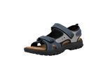 Sandale GRISPORT "Sandale", Herren, Gr. 45, blau (blau, grau), Obermaterial: 100% Rindnubukleder CNU., Schuhe Sandale