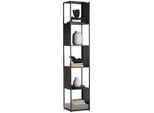 Carryhome Regal , Schwarz , Kunststoff , 4 Fächer , 37x188x30 cm , Beimöbel erhältlich, stehend , Wohnzimmer, Regal, Bücherregale