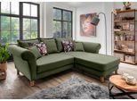 Ecksofa HOME AFFAIRE "Tassilo Mega Polsterecke mit Kaltschaum im Sitz, bequem, L-Form", grün, B:262cm H:95cm T:198cm, 100% Polyester, Sofas, Ecksofa, hoher Sitzkomfort, Breite 262cm, Komfortsitzhöhe 48cm, zeitlos elegant