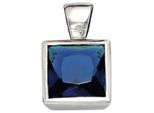 Kettenanhänger JOBO "Anhänger quadratisch 9 mm", blau, blau, Schmuckanhänger, Damen, Silber 925 (Sterlingsilber), Kettenanhänger, 925 Silber mit Zirkonia