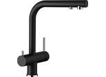 Küchenarmatur BLANCO "FONTAS II", schwarz, B:25,3cm H:30cm T:16cm, Messing, Armaturen, 3-in-1-Armatur für Kalt- und Warmwasser sowie für gefiltertes Wasser