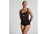 Shaping-Body HUNKEMÖLLER "Formender Scuba Body", Damen, Gr. XL, schwarz, 76% Polyamid, 24% Elasthan, Bodys