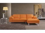 Ecksofa EGOITALIANO "Shakira, Design & Sitzkomfort auf hohem Niveau, Breite 236cm, L-Form", orange, B:236cm H:84cm T:152cm, Leder »BULL« (echtes Rindsleder). Geschliffenes, pigmentiertes und behandeltes Rindsleder mit einer Dicke von 1, 3-1, 5 mm. Dieses Leder zeigt eine ziemlich weiche Hand mit einem halb undurchsichtigen Aussehen. Es handelt sich um ein geschütztes Leder. Eine leichte Deckschich
